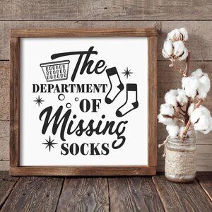 The Department of Missing Socks Hand-crafted sign